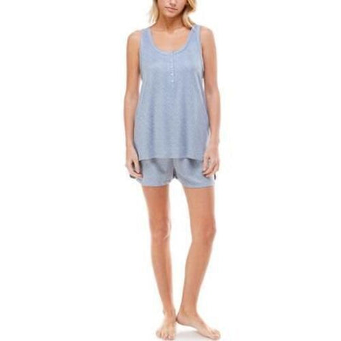 ROUDELAIN Ribbed Tank Top & Shorts Loungewear Set Solid Tradewins Size Small